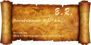 Bernhauser Réka névjegykártya